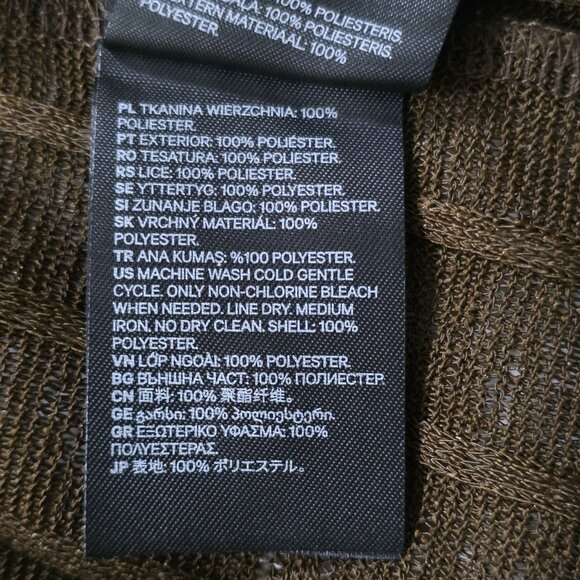 H&M Top Womens L Brown Sheer SS Button Up Knit Ribbed Cropped Relaxed Whimsigoth - Picture 13 of 15